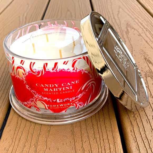 🆕HARRY SLATKIN HOMEWORX “CANDY CANE MARTINI” 4-WICK 18oz CANDLE NWT! - Picture 5 of 5
